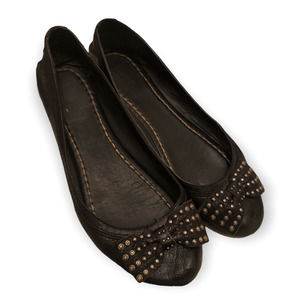 Frye leather studded bow ballet flat